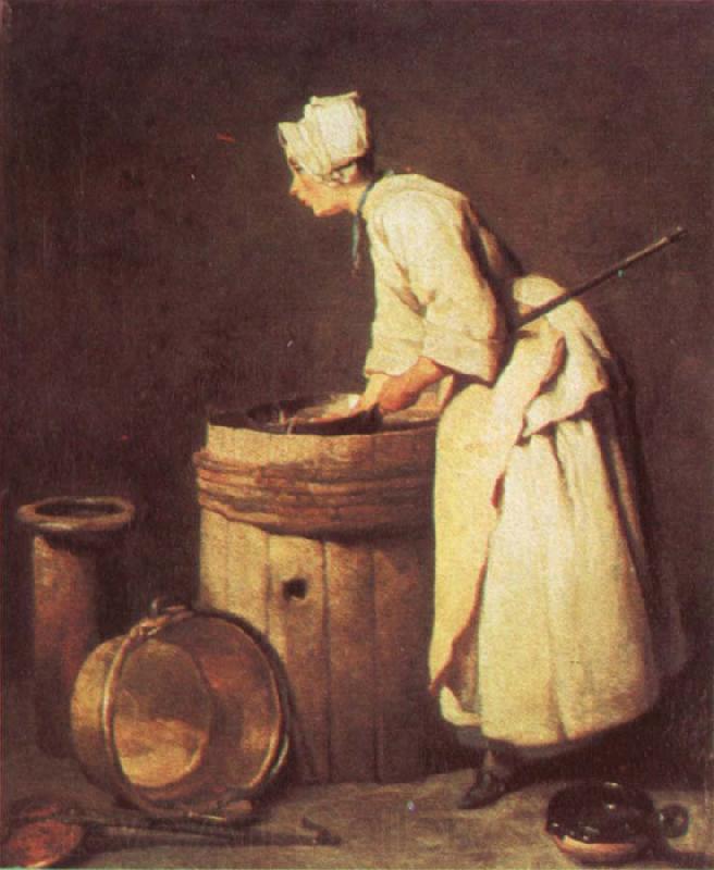 Jean Baptiste Simeon Chardin The Scullery Maid Norge oil painting art
